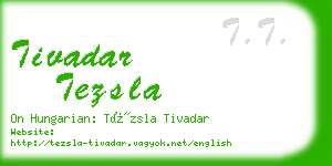 tivadar tezsla business card